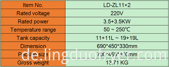 11l Electric Fryer Product Details